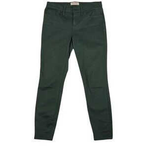 Madewell Skinny Skinny Pants Womens 30 Forest Green Mid Rise Cotton Modal E0417
